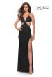 Picture of: Jersey Prom Dress with Side Cut Outs and Tie Back in Black, Style: 31292, Detail Picture 1