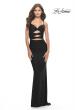 Picture of: Twist Front Cut Out Jersey Prom Dress in Black, Style: 31294, Detail Picture 1