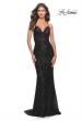 Picture of: Beaded Lace Long Dress with Illusion Bodice in Black, Style: 31359, Detail Picture 1