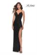 Picture of: Sequin Dress with Stunning Fringe Beaded Slit in Black, Style: 31389, Detail Picture 1