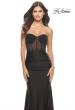 Picture of: Rhinestone Embellished Gown with Ruched Skirt in Black, Style: 31566, Detail Picture 1