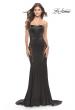 Picture of: Liquid Jersey Gown with Mesh Strappy Side Panels in Black, Style: 31601, Detail Picture 1
