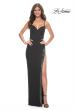 Picture of: Prom Dress with High Slit Embellished with Rhinestones in Black, Style: 31928, Detail Picture 1