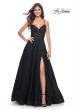Picture of: A-Line Prom Dress with Sequin Lining and Illusion Top in Black, Style: 31986, Detail Picture 1