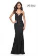 Picture of: Fitted Jersey Prom Dress with Full Rhinestone Illusion Bodice in Black, Style: 32079, Detail Picture 1