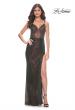 Picture of: Multi Color Rhinestone Fishnet Gown with Illusion Bodice in Black, Style: 32177, Detail Picture 1
