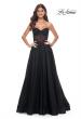 Picture of: A-Line Tulle Prom Dress with Rhinestone Fishnet Bodice in Black, Style: 32216, Detail Picture 1