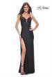 Picture of: Jersey Dress with Illusion Detail and Boning on Bodice in Black, Style: 32229, Detail Picture 1