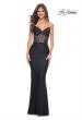 Picture of: Jersey Dress with Illusion Waist and Bustier Top in Black, Style: 32258, Detail Picture 1