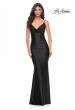 Picture of: Ruched Jersey Dress with Rhinestone Mesh Draped Top in Black, Style: 32319, Detail Picture 1