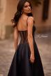 Picture of: Chic Stretch Mikado A-line Evening Dress with Sheer Back in Black , Style 32670, Detail Picture 1