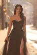 Picture of: A-line Tulle Dress with Satin Top and Rhinestone Neckline in Black , Style 32731, Detail Picture 1