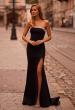 Picture of: Strapless Jersey Gown with Stunning Rhinestone Neckline in Black , Style: 32891, Detail Picture 1