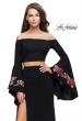 Picture of: Two Piece Off the Shoulder Dress with Long Bell Sleeves in Black, Style: 25741, Detail Picture 2