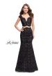 Picture of: Two Piece Mermaid Dress with Metallic Beading in Black, Style: 25918, Detail Picture 2