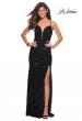 Picture of: Long Sequin Gown with Plunging Sweetheart Neckline in Black, Style: 26937, Detail Picture 2