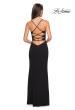 Picture of: Long Jersey Dress with Slit and Strappy Back in Black, Style: 26940, Detail Picture 2