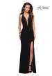 Picture of: Plunging Neckline Gown with Intricate Cut Out Back in Black, Style: 26997, Detail Picture 2