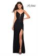 Picture of: Stretch Lace Long Prom Dress with Illusion Sides in Black, Style: 27029, Detail Picture 2