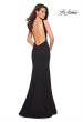 Picture of: High Neckline Jersey Prom Dress with Open Back in Black, Style: 27124, Detail Picture 2