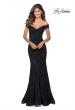 Picture of: Long Off the Shoulder Prom Dress with Lace Up Back in Black, Style: 28545, Detail Picture 2