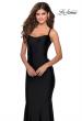 Picture of: Form Fitting Prom Dress with Dramatic Lace Up Back in Black, Style: 28568, Detail Picture 2