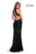 Picture of: High Neck Sequin Fringe Dress with Tie Up Back in Black, Style: 28819, Detail Picture 2