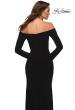 Picture of: Long Sleeve Off the Shoulder Black Jersey Gown in Black, Detail Picture 2