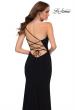 Picture of: Chic One Shoulder Jersey Gown with Lace Up Back , Style 29612, Detail Picture 2