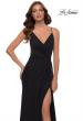 Picture of: Net Jersey Long Dress with Knot Detail Waist in Black, Style 29624, Detail Picture 2