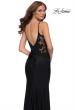 Picture of: Jersey Gown with Sheer Lace Bodice and Ruching in Black, Style 29774, Detail Picture 2