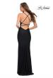 Picture of: Long Jersey Gown with Rhinestones Throughout in Black, Style 29935, Detail Picture 2
