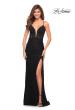 Picture of: Illusion Lace Gown with Deep V Neckline in Black, Style: 30595, Detail Picture 2