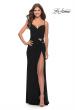 Picture of: Net Jersey Dress with Cut Outs and High Slit in Black, Style: 31124, Detail Picture 2