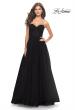 Picture of: Illusion Bodice A-line Gown with Boning and Defined Cups in Black, Style: 31205, Detail Picture 2
