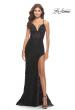 Picture of: Rhinestone Lace Embellished Prom Dress with High Side Slit in Black, Style: 31288, Detail Picture 2