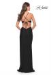 Picture of: Unique Jersey Gown with Front Cut Outs and Criss Cross Straps in Black, Style: 31293, Detail Picture 2