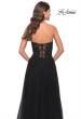 Picture of: Rhinestone Tulle A-Line Gown with Lace Bodice in Black, Style: 31525, Detail Picture 2