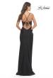 Picture of: Side Cut Out Jersey Gown with Rhinestone Bodice in Black, Style: 31599, Detail Picture 2
