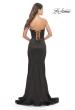 Picture of: Liquid Jersey Gown with Mesh Strappy Side Panels in Black, Style: 31601, Detail Picture 2