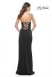 Picture of: Fitted Strapless Prom Dress with Rhinestone Embellished Neckline and Slit in Black, Style: 31977, Detail Picture 2