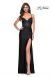 Picture of: Illusion Lace Bodice Prom Dress with Rhinestones in Black, Style: 31988, Detail Picture 2