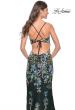 Picture of: Floral Embroidered and Sequin Print Gown with Lace Up Back in Black, Style: 31992, Detail Picture 2