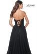 Picture of: Strapless Lace and Tulle Prom Dress with Lace Up Back in Black, Style: 32005, Detail Picture 2