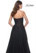 Picture of: Rhinestone Embellished Tulle Gown with Strapless Top in Black, Style: 32029, Detail Picture 2
