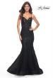 Picture of: Mermaid Prom Dress with Sequin Beaded Applique in Black, Style: 32033, Detail Picture 2