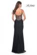 Picture of: Fitted Jersey Prom Dress with Sequin Lace Illusion Bodice in Black, Style: 32133, Detail Picture 2