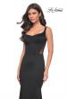 Picture of: Mermaid Jersey Gown with Bustier Top and Lace Up Back in Black, Style: 32268, Detail Picture 2