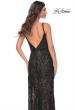 Picture of: Beaded Gown with Intricate Design and V Neckline in Black, Style: 32450, Detail Picture 2