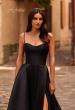 Picture of: Chic Stretch Mikado A-line Evening Dress with Sheer Back in Black , Style 32670, Detail Picture 2